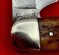 Vintage CATTARAUGUS No. D2589 Whitt-L-Kraft Official Boy Scout Pocket Knife Stag No Linerlock 1st Yr