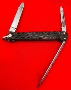 Vintage NEW YORK KNIFE CO Model No. 3038R 3-Blade Shadow Lobster Pen Pocket Knife c.1882-1931 Bone
