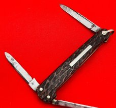 Vintage NEW YORK KNIFE CO Model No. 3038R 3-Blade Shadow Lobster Pen Pocket Knife c.1882-1931 Bone