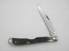 Queen Cutlery #11EO Rare Grazed/Satin Finish Slim Trapper: 4 1/8” single blade jack, 1958 - 1960