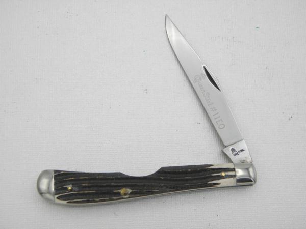 Queen Cutlery #11EO Rare Grazed/Satin Finish Slim Trapper: 4 1/8” single blade jack, 1958 - 1960