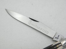 Queen Cutlery #11EO Rare Grazed/Satin Finish Slim Trapper: 4 1/8” single blade jack, 1958 - 1960