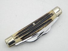 Queen Cutlery Large 4” Four Blade Congress, 1958 – 1960: tang stamp is “Q Steel”
