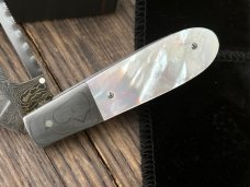 EXCELSIOR KNIFE CO. GEIUNE MOHER OF PEARL DAMASCUS GAME SCOUT KNIFE **ONLY 4 MADE**