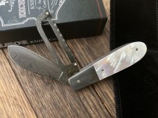 EXCELSIOR KNIFE CO. GEIUNE MOHER OF PEARL DAMASCUS GAME SCOUT KNIFE **ONLY 4 MADE**