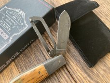 EXCELSIOR KNIFE CO. BARK MAMMOTH IVORY DAMASCUS GAME SCOUT KNIFE ** ONLY 5 MADE**