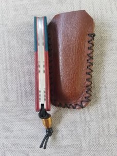 Vincenzo Balistreri 2nd Amendment White Wolf,4" .440C..red/white/blue.bullet shield and bead. 