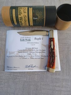 Ruple 1, Bill Ruple Collaboration, Slimline, Mahogany Bone,Vg10, 4" closed, 1 of 125 made, NIT 