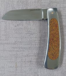 Steve Vanderkolff Dinosaur Bone Native knife,4". Full Frame..cpm154..matching Prehistoric Dinosaur 
