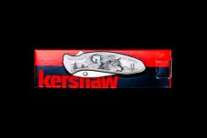 Etched Wolf Design Kershaw 1600 Chive Speedsafe Assisted Opening Pocket Knife Scrimshaw, 