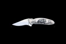 Scrimshaw Bear Design Kershaw 1600 Chive Speedsafe Assisted Opening Pocket Knife Scrimshaw, 