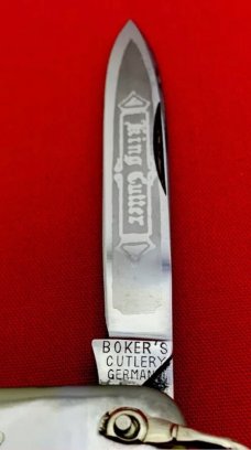 Vintage BOKER’S CUTLERY GERMANY “King Cutter” Sleeveboard Lobster Pen Pocket Knife c.1891-1944 MOP