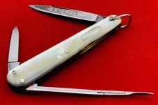 Vintage BOKER’S CUTLERY GERMANY “King Cutter” Sleeveboard Lobster Pen Pocket Knife c.1891-1944 MOP