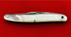 Vintage *RARE* C.F. BLANKE TEA & COFFEE CO 3-Blade Wharncliffe Whittler w/Stanhope Lens
