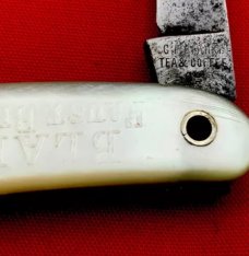 Vintage *RARE* C.F. BLANKE TEA & COFFEE CO 3-Blade Wharncliffe Whittler w/Stanhope Lens