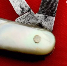 Vintage *RARE* C.F. BLANKE TEA & COFFEE CO 3-Blade Wharncliffe Whittler w/Stanhope Lens