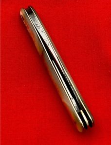 Vintage *RARE* C.F. BLANKE TEA & COFFEE CO 3-Blade Wharncliffe Whittler w/Stanhope Lens