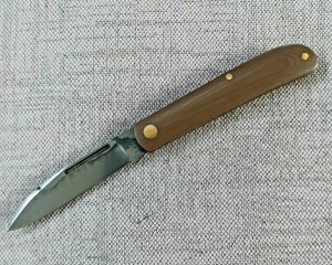 Tracy LaRock Mini Zulu Shadow..3.5"..W2 w/ Hamon..Brass liners...Brown G10..Box and coa