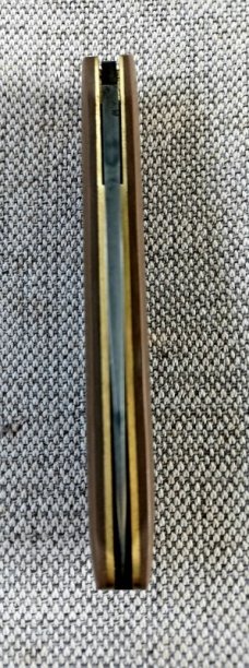 Tracy LaRock Mini Zulu Shadow..3.5"..W2 w/ Hamon..Brass liners...Brown G10..Box and coa
