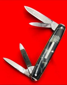 Vintage H. BOKER & CO SOLINGEN 4-Blade Eq End Pen “King Cutter” Folding Pocket Knife 1891-1944 Horn