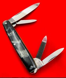 Vintage H. BOKER & CO SOLINGEN 4-Blade Eq End Pen “King Cutter” Folding Pocket Knife 1891-1944 Horn