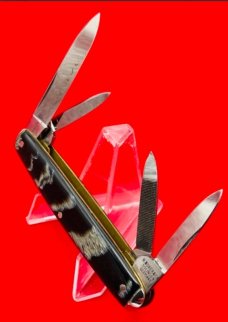 Vintage H. BOKER & CO SOLINGEN 4-Blade Eq End Pen “King Cutter” Folding Pocket Knife 1891-1944 Horn