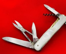 Vintage GRIFFON XX CW GERMANY 7-Blade Double Swell Center Lobster Pen Pocket Knife c1888-1940’s 