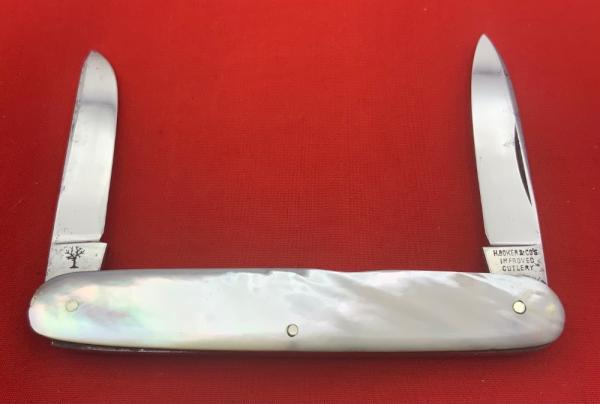Vintage H. BOKER & CO’S IMPROVED CUT Large Shadow Pen Pocket Knife c.1869-1910 MOP NM Vintage H. BOKER & CO’S IMPROVED CUT Large Shadow Pen Pocket Knife c.1869-1910 MOP NM