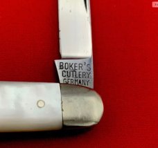 Vintage H. BOKER & CO’S IMPROVED CUT Large Shadow Pen Pocket Knife c.1869-1910 MOP NM