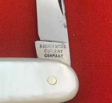 Vintage H. BOKER & CO’S IMPROVED CUT Large Shadow Pen Pocket Knife c.1869-1910 MOP NM