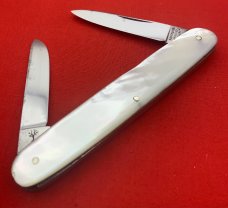 Vintage H. BOKER & CO’S IMPROVED CUT Large Shadow Pen Pocket Knife c.1869-1910 MOP NM