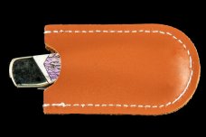 Scrimshaw Lighthouse Design Colored Scrimshaw Collection on Bovine Bone Medium Pocket Knife