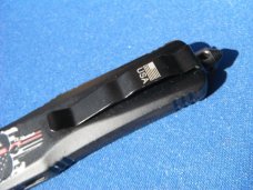 OTF / Out The Front Automatic Knife Punisher (Thin Red Line) Model Glass Breaker Matte Black Finish