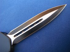 OTF / Out The Front Automatic Knife Punisher (Thin Red Line) Model Glass Breaker Matte Black Finish