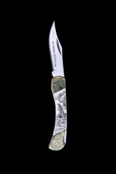 Hand Etched Mermaid Design Scrimshaw Collection on Bovine Bone Large Pocket Knife