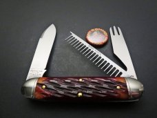 Great Eastern Cutlery #35 Beer & Sausage Bar Tool Knife Autumn Leaf Jigged Bone GEC 352320