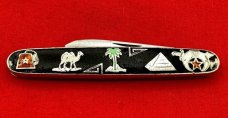 Vintage CATTARAUGUS No. 206 “SHRINE” Pen Folding Pocket Knife c.1886-1963 Enamel & Silver