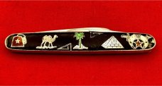Vintage CATTARAUGUS No. 206 “SHRINE” Pen Folding Pocket Knife c.1886-1963 Enamel & Silver