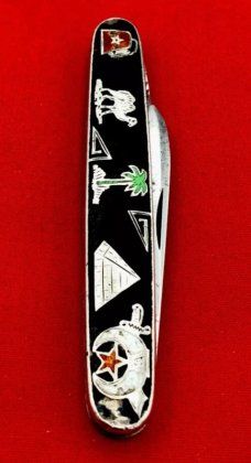 Vintage CATTARAUGUS No. 206 “SHRINE” Pen Folding Pocket Knife c.1886-1963 Enamel & Silver