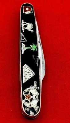 Vintage CATTARAUGUS No. 206 “SHRINE” Pen Folding Pocket Knife c.1886-1963 Enamel & Silver