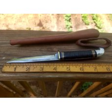 WESTERN BIRD AND TROUT KNIFE WITH CUSTOM SHEATH