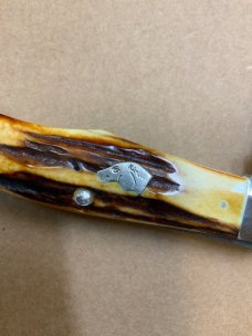 KA-BAR 2  blade Stag DOGSHEAD Folding Hunter 