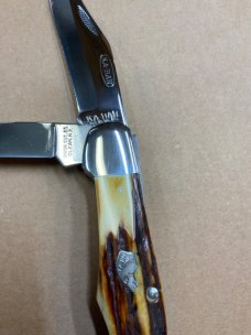 KA-BAR 2  blade Stag DOGSHEAD Folding Hunter 