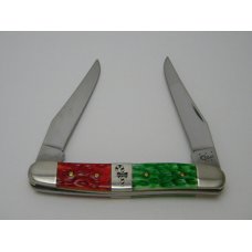 Case XX USA 7 Dot Red/Green Christmas Bone Muskrat Knife in Box