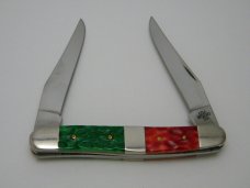 Case XX USA  7 Dot Red/Green Christmas Bone Muskrat Knife in Box