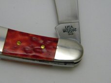 Case XX USA  7 Dot Red/Green Christmas Bone Muskrat Knife in Box