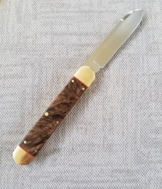 Kroo Dyed Birch Burl Equal End,IRJ,Rwl34,red liners..spacers brass liners,bolsters..fileworked