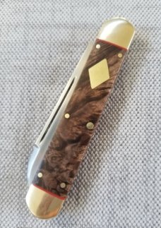 Kroo Dyed Birch Burl Equal End,IRJ,Rwl34,red liners..spacers brass liners,bolsters..fileworked