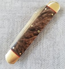 Kroo Dyed Birch Burl Equal End,IRJ,Rwl34,red liners..spacers brass liners,bolsters..fileworked