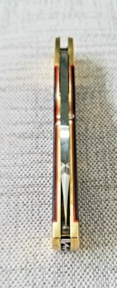 K'roo Custom Native Knife, NEW,W/ slip, 4"..African Blackwood and Brass..rwl34. Filework 
